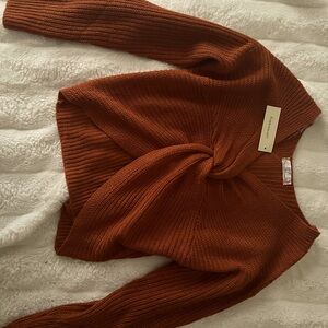 Dark Orange Cozy Fall Sweater